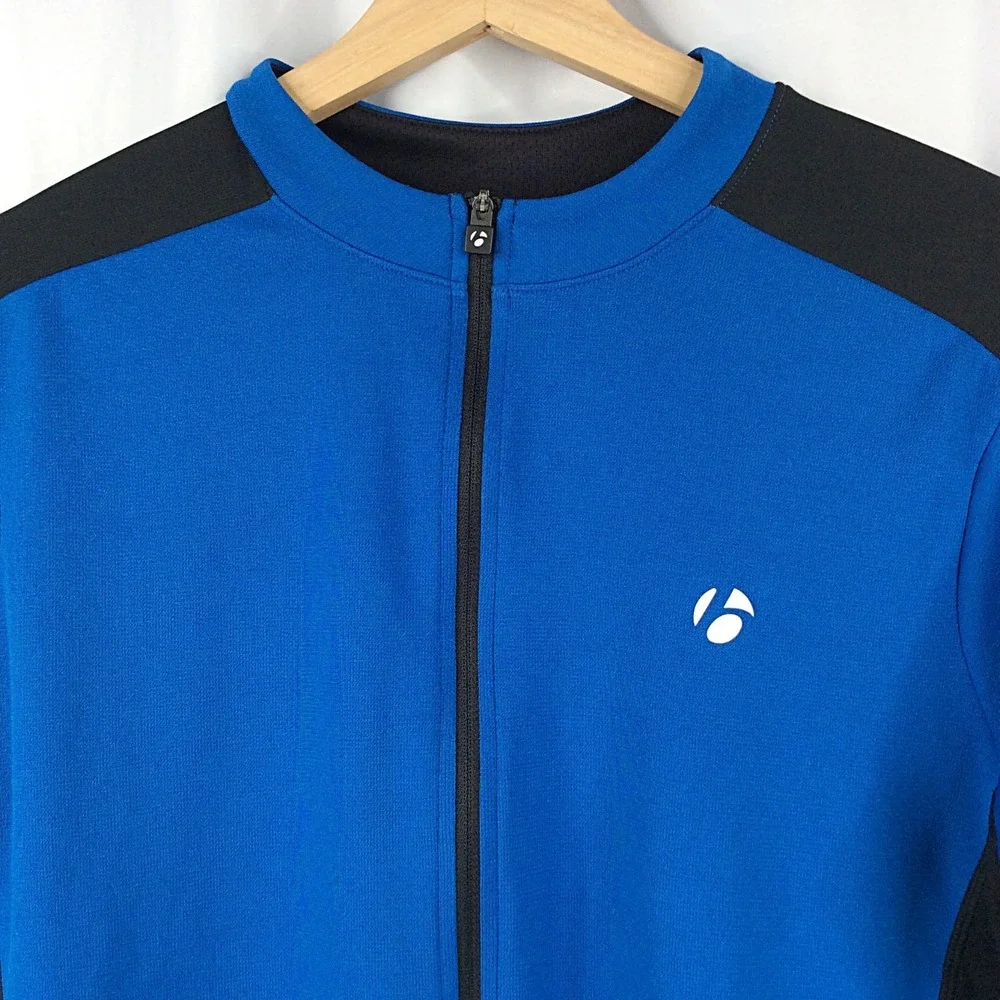 Bontrager Starvos Long Sleeve Jersey Size Large Blue Full Zip Cycling Biking